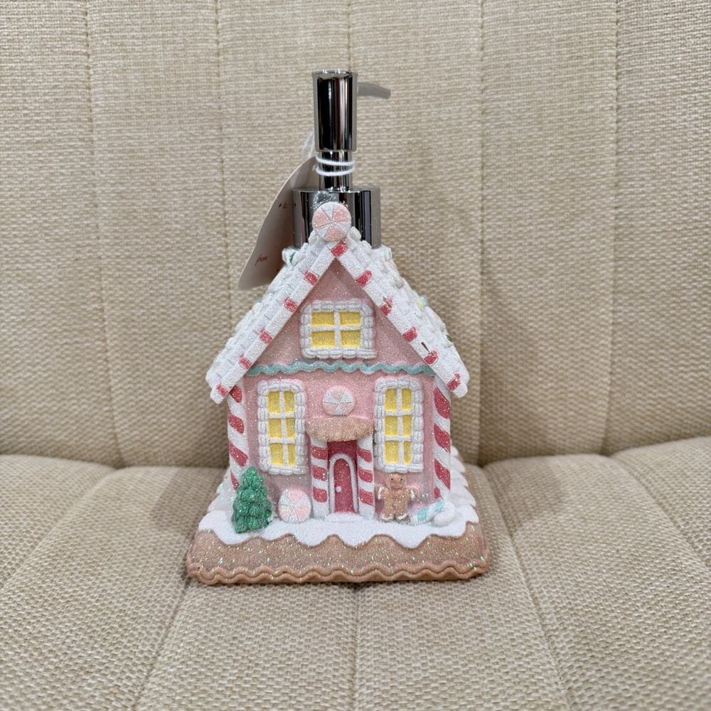 NEW Merry and Bright Gingerbread House Lotion Pump Christmas Holiday Decor